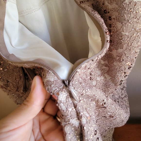 Excellent NW NightWay Black Sequined Lace Cocktail Party Formal Dress Size 10 - Picture 12 of 14